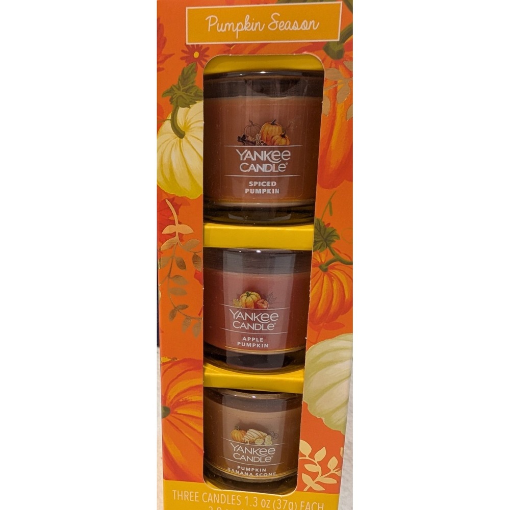 Yankee Candle Pumpkin Season Mini Set 3 Pack Fall Cozycore Autumn NIB